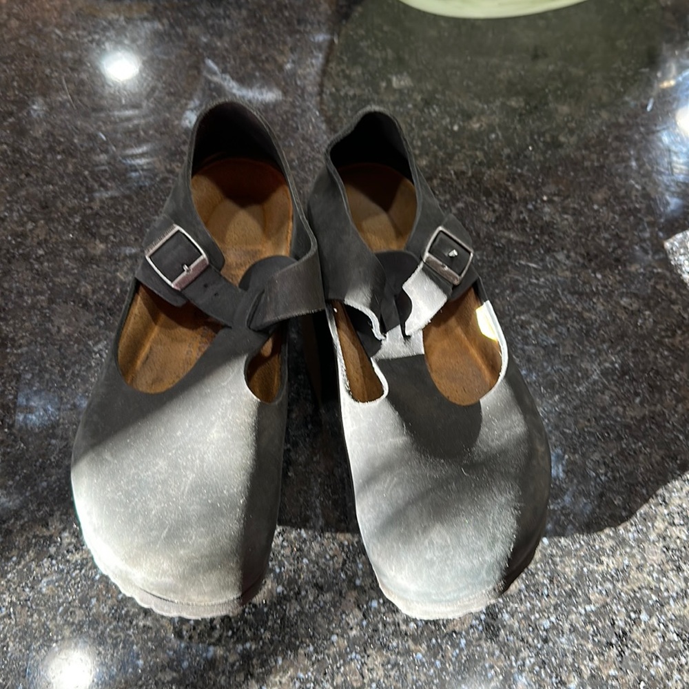 Black Birkenstock t-strapped! Only worn a couple of times